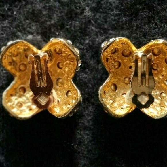 Designer Blanca Signed Costume Clip On Earrings Cl - Picture 2 of 4
